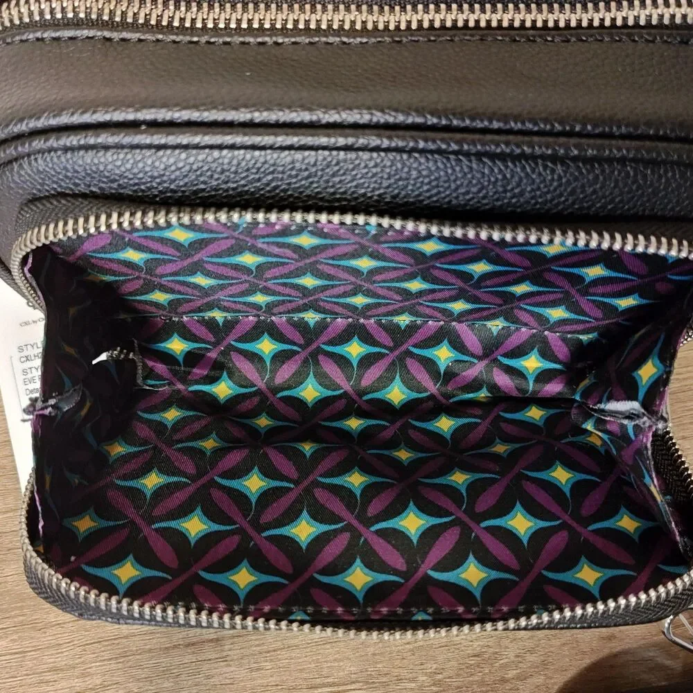 CXL by Christian‎ Lacroix Camera Bag Womens Black Eve Pebble Detachable Mini Zip